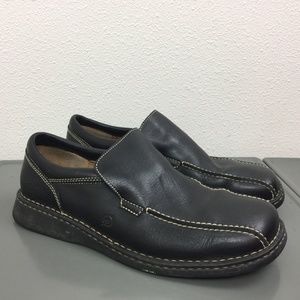 Men Born Black Leather Slip On Loafers Shoes 11.5